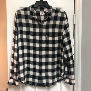 Levi’s Boyfriend Fit Button Down Black/White Sz XL